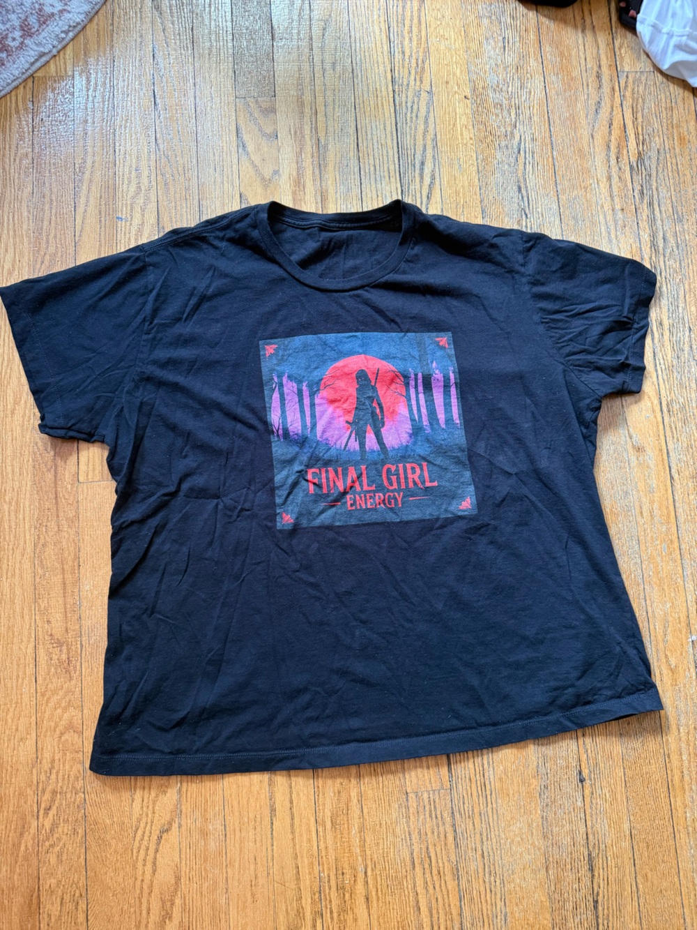 Final Girl Energy Graphic Tee - Black with Pink & Red Print